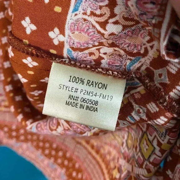 NWOT Francesca’s Blue Rain Boho Hippie Goblincore Print Kimono Cardigan - Picture 5 of 6